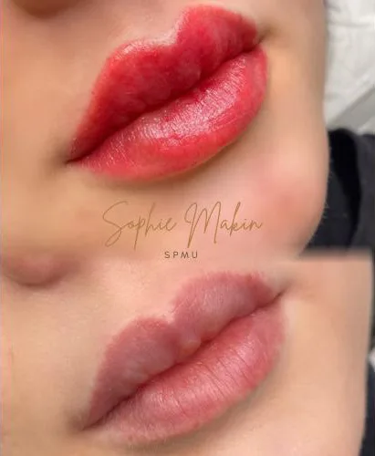 PMU lips before after London, permanent makeup